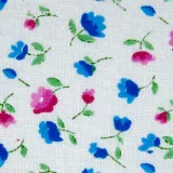Ткань ситец набивной д.13 цветочки бирюзовые, розовые